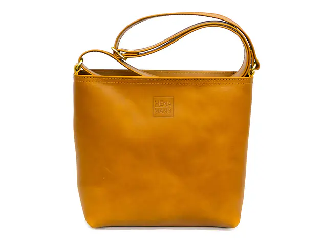 «Bella» Leder Umhängetasche mit Reissverschluss