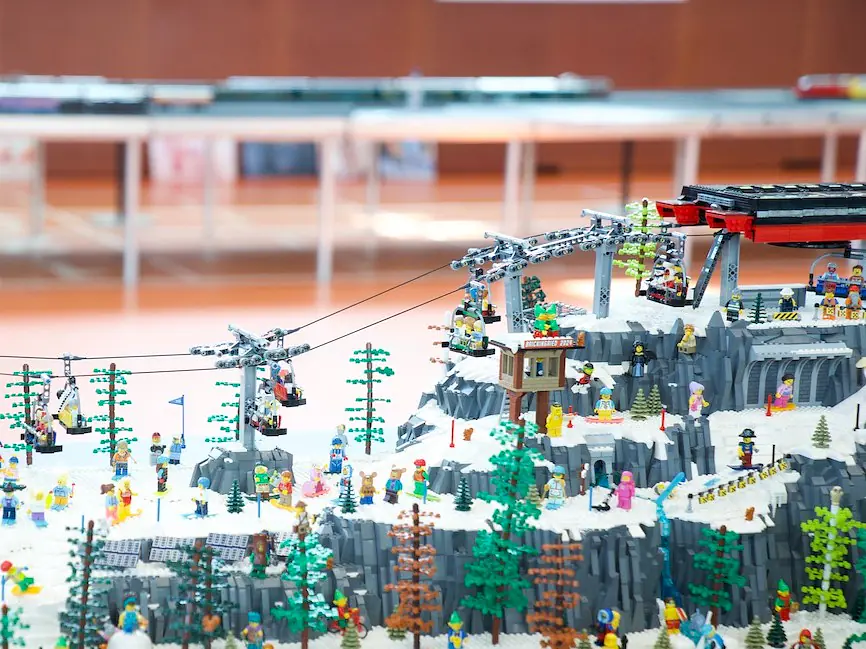 LEGO Sessellift Bauplan inklusive Station